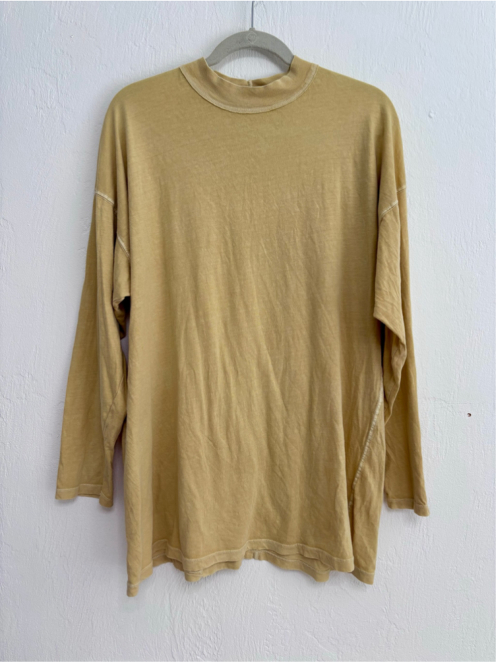 Women's We The Free Long Sleeve Tee, Size M, Yellow Cotton